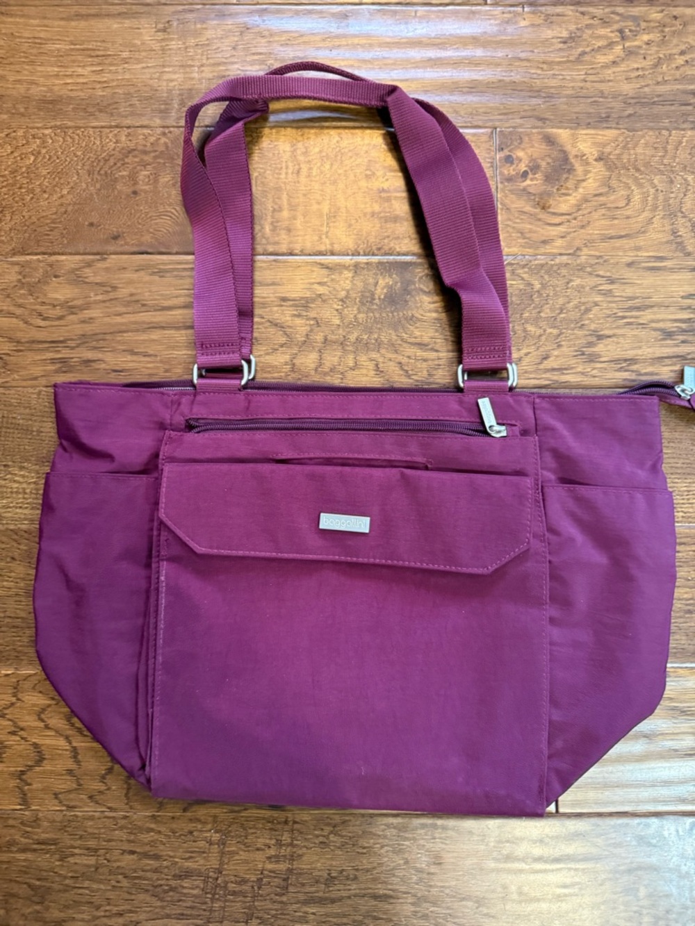 Baggallini Plum Lightweight Tote with Front Pocket